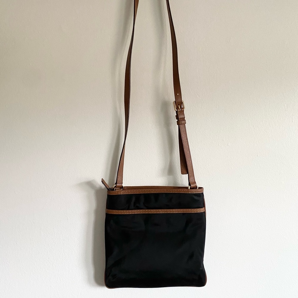 Michael Kors Black Nylon Crossbody with Brown Leather Strap - Picture 4 of 8